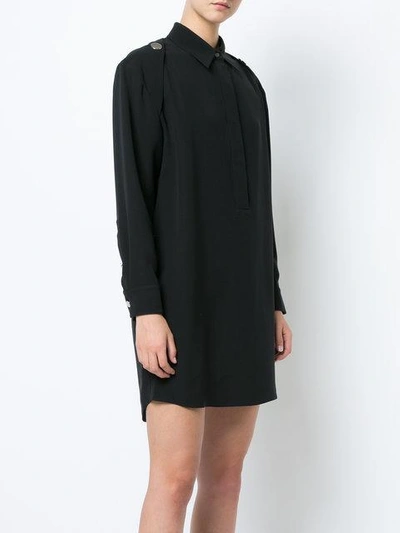 Shop Alexander Wang Shirt Dress With Appliqués In Black
