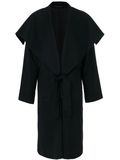 Shop Yohji Yamamoto Layered Tailored Coat In Black