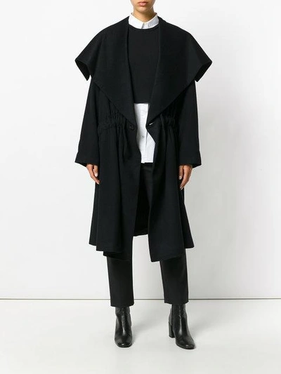 Shop Yohji Yamamoto Layered Tailored Coat In Black
