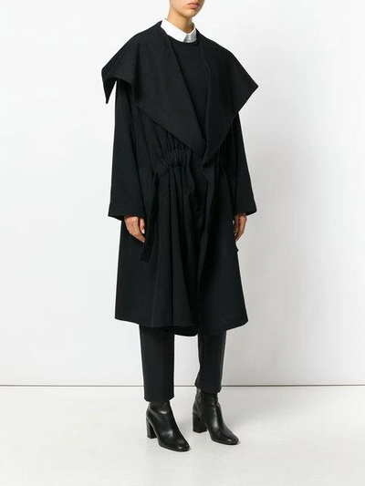 Shop Yohji Yamamoto Layered Tailored Coat In Black