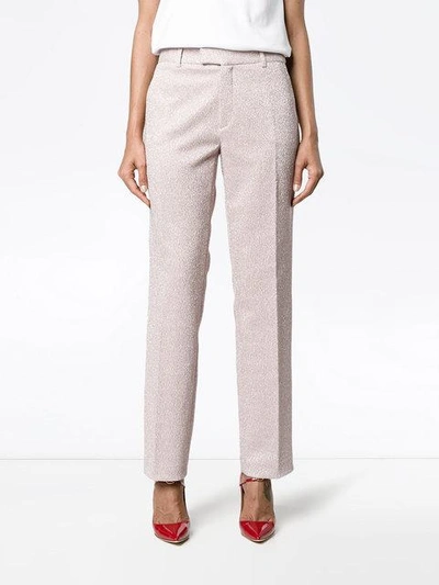 Shop Jour/né Lurex Straight Trousers In Pink