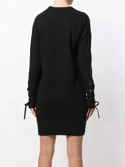 Shop Neil Barrett Lace Up Cuffs Knit Dress