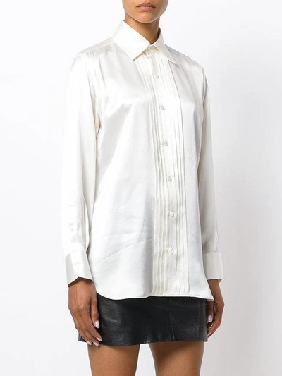 Shop Tom Ford Pleated Front Shirt - White