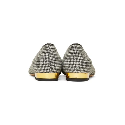 Shop Charlotte Olympia Black & White Houndstooth Kitty Flats