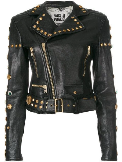 Shop Fausto Puglisi Studded Biker Jacket