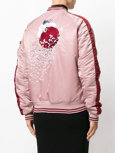 Shop Alpha Industries Blossom Detail Bomber Jacket In Pink