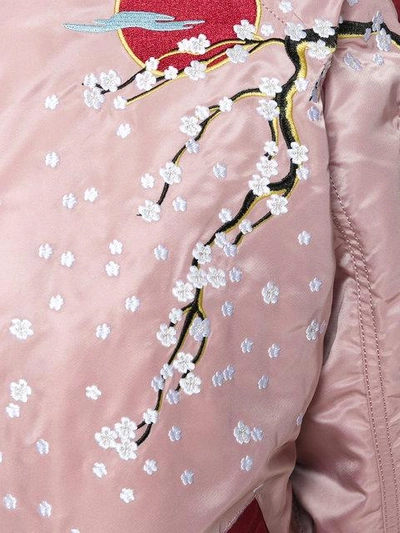 Shop Alpha Industries Blossom Detail Bomber Jacket In Pink