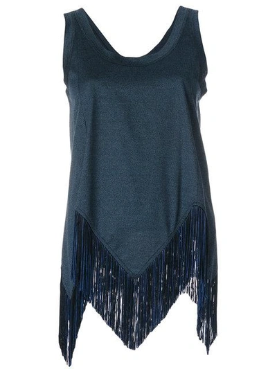 Shop Marco De Vincenzo Fringed Hem Tank Top