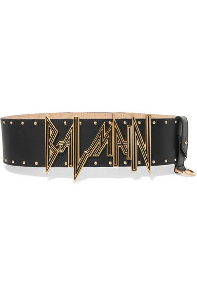 Shop Balmain Embellished Leather Belt