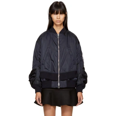 Shop Moncler Navy Aralia Bomber Jacket In *775 Navy