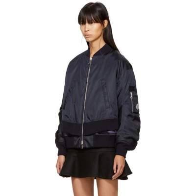 Shop Moncler Navy Aralia Bomber Jacket In *775 Navy