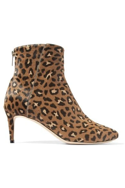 Shop Jimmy Choo Duke 65 Leopard-print Calf Hair Ankle Boots