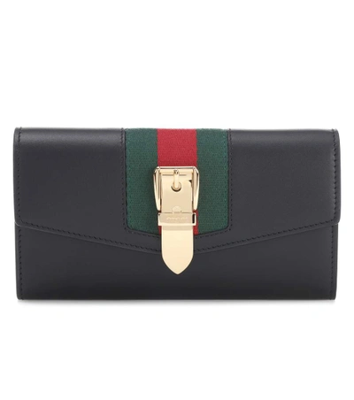 Shop Gucci Sylvie Leather Wallet In Eero