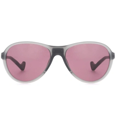 District Vision Kaishiro District Black Rose Oval Sunglasses In Pink