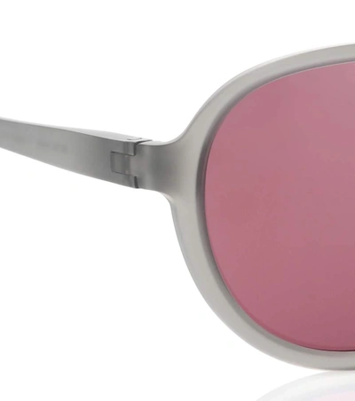 Shop District Vision Kaishiro District Black Rose Oval Sunglasses In Pink
