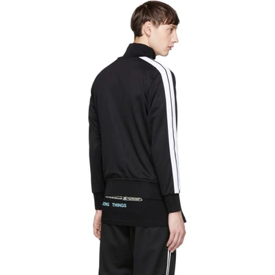 Shop Palm Angels Black & White Logo Track Jacket