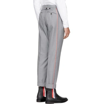 Shop Thom Browne Grey Classic Selvedge Backstrap Trousers