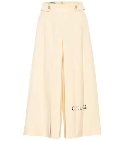 Shop Gucci Wool Culottes In White Mageolia
