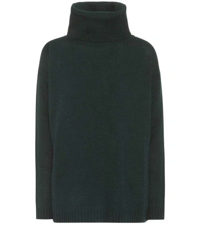 Prada Wool And Cashmere Turtleneck Sweater In Green