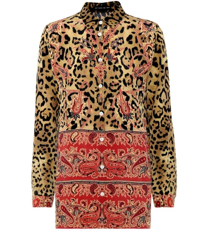 Etro Mixed Paisley And Leopard Print Blouse