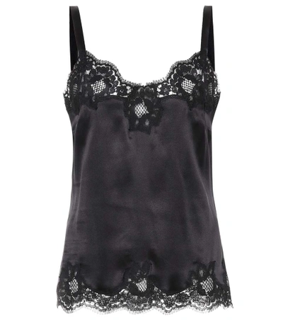 Shop Dolce & Gabbana Silk-blend Camisole In Black