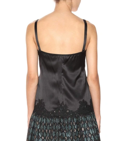 Shop Dolce & Gabbana Silk-blend Camisole In Black