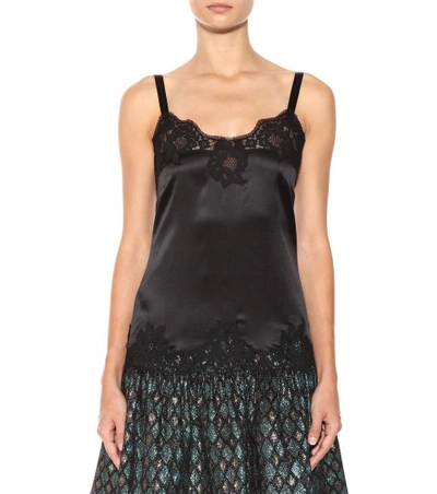 Shop Dolce & Gabbana Silk-blend Camisole In Black