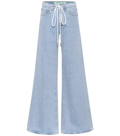 Shop Off-white Mid-rise Wide-leg Jeans In Vietage Wa