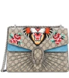 GUCCI DIONYSUS GG SUPREME MEDIUM COATED CANVAS AND SUEDE SHOULDER BAG,P00267943