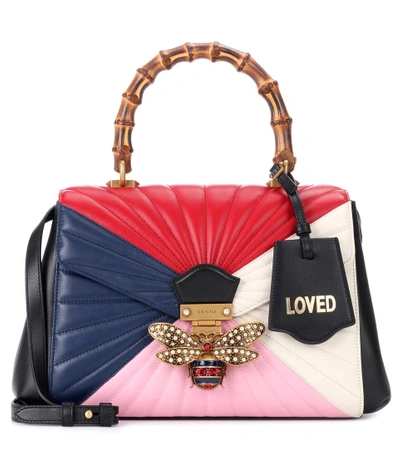 Shop Gucci Queen Margaret Leather Top Handle Bag In Multicoloured