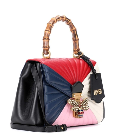 Shop Gucci Queen Margaret Leather Top Handle Bag In Multicoloured