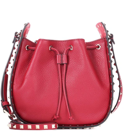 Shop Valentino Garavani Rockstud Leather Shoulder Bag In Pink