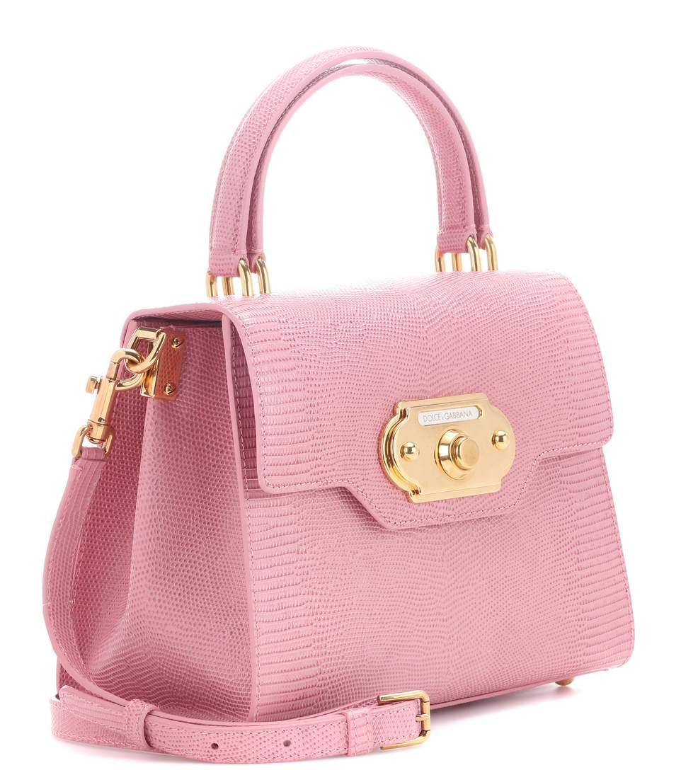 Dolce & Gabbana Welcome Reptile Printed Leather Bag In Pink | ModeSens