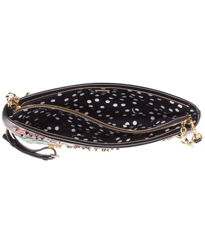 Shop Dolce & Gabbana Embellished Leather Shoulder Bag In Black