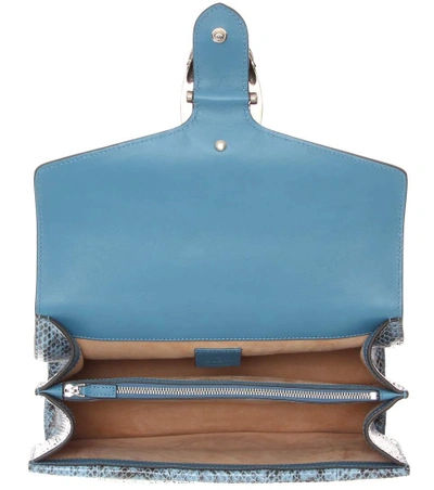 Shop Gucci Dionysus Medium Snakeskin Shoulder Bag In Blue