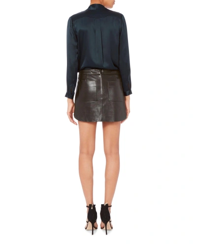 Shop Michelle Mason Baseball Hem Leather Mini Skirt