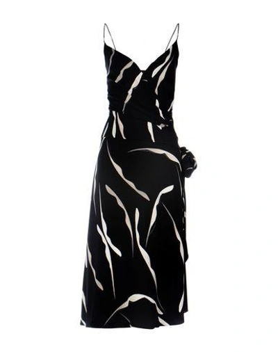 Shop Diane Von Furstenberg 3/4 Length Dress In Black