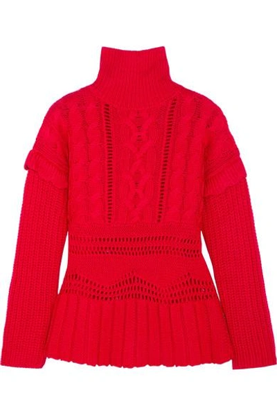Shop Altuzarra Prelude Cable-knit Wool Turtleneck Sweater