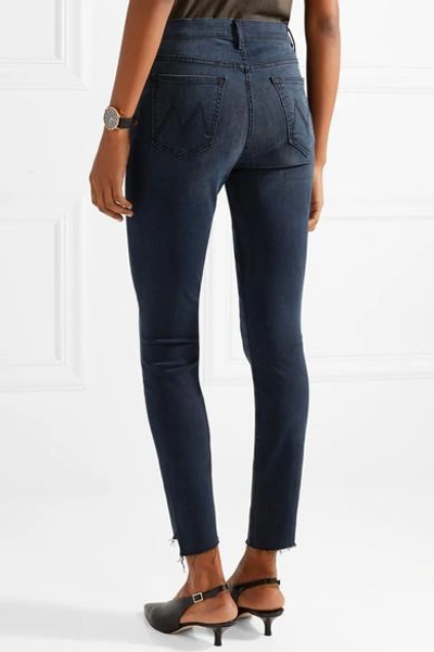 Shop Mother The Stunner Cropped Frayed Mid-rise Skinny Jeans