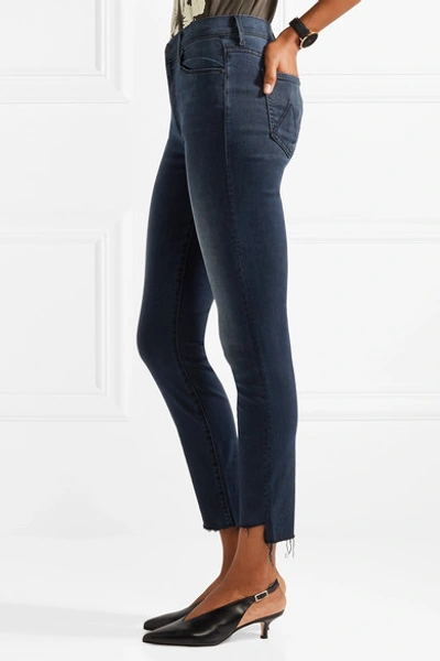 Shop Mother The Stunner Cropped Frayed Mid-rise Skinny Jeans