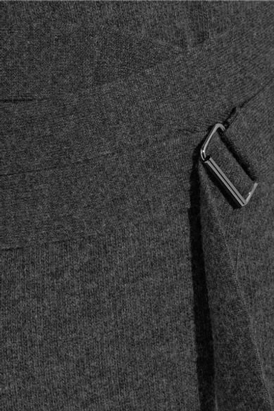 Shop Goen J Cape-effect Wool And Cashmere-blend Turtleneck Maxi Dress In Charcoal