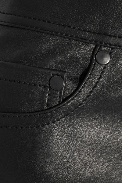 Shop Joseph Den Cropped Stretch-leather Straight-leg Pants In Black