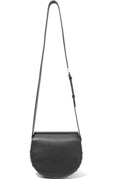 Shop Givenchy Infinity Chain-trimmed Leather Shoulder Bag In Black