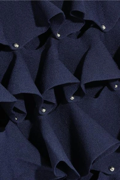 Shop Jonathan Simkhai Cutout Ruffled Knitted Midi Skirt
