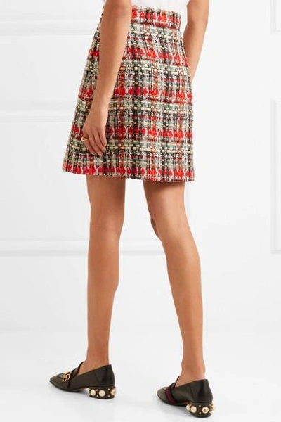 Shop Gucci Checked Tweed Mini Skirt