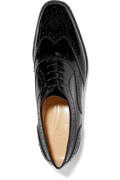 Shop Christian Louboutin Charletta Patent-leather Brogues In Black