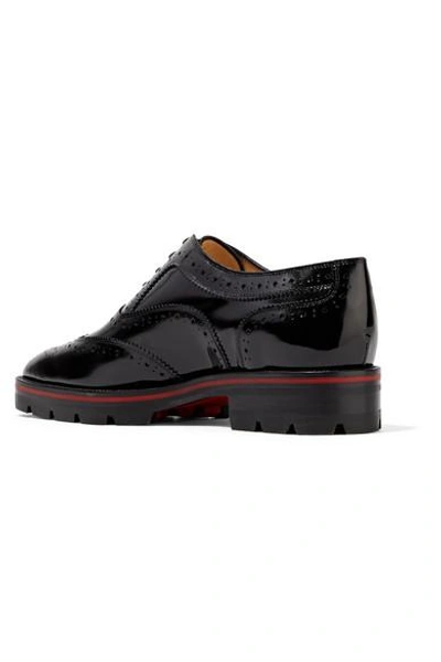 Shop Christian Louboutin Charletta Patent-leather Brogues In Black