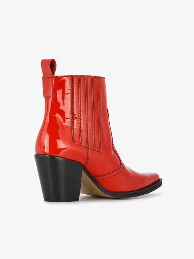 Shop Ganni Red Callie 75 Cowboy Boots