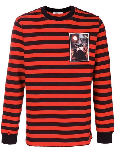 Shop Givenchy Striped Sweatshirt In Black