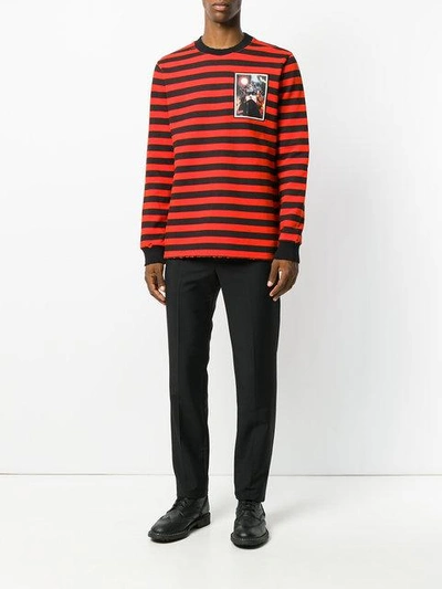 Shop Givenchy Striped Sweatshirt In Black